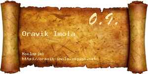 Oravik Imola névjegykártya